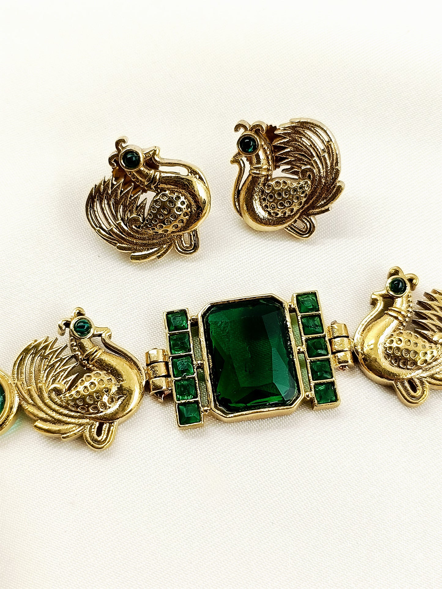 Ramya Green Oxidized Choker Set