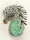Ekaj Mint Green Horse Men's Brooch
