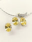 Heba Yellow American Diamond Pendant Set With Hasli