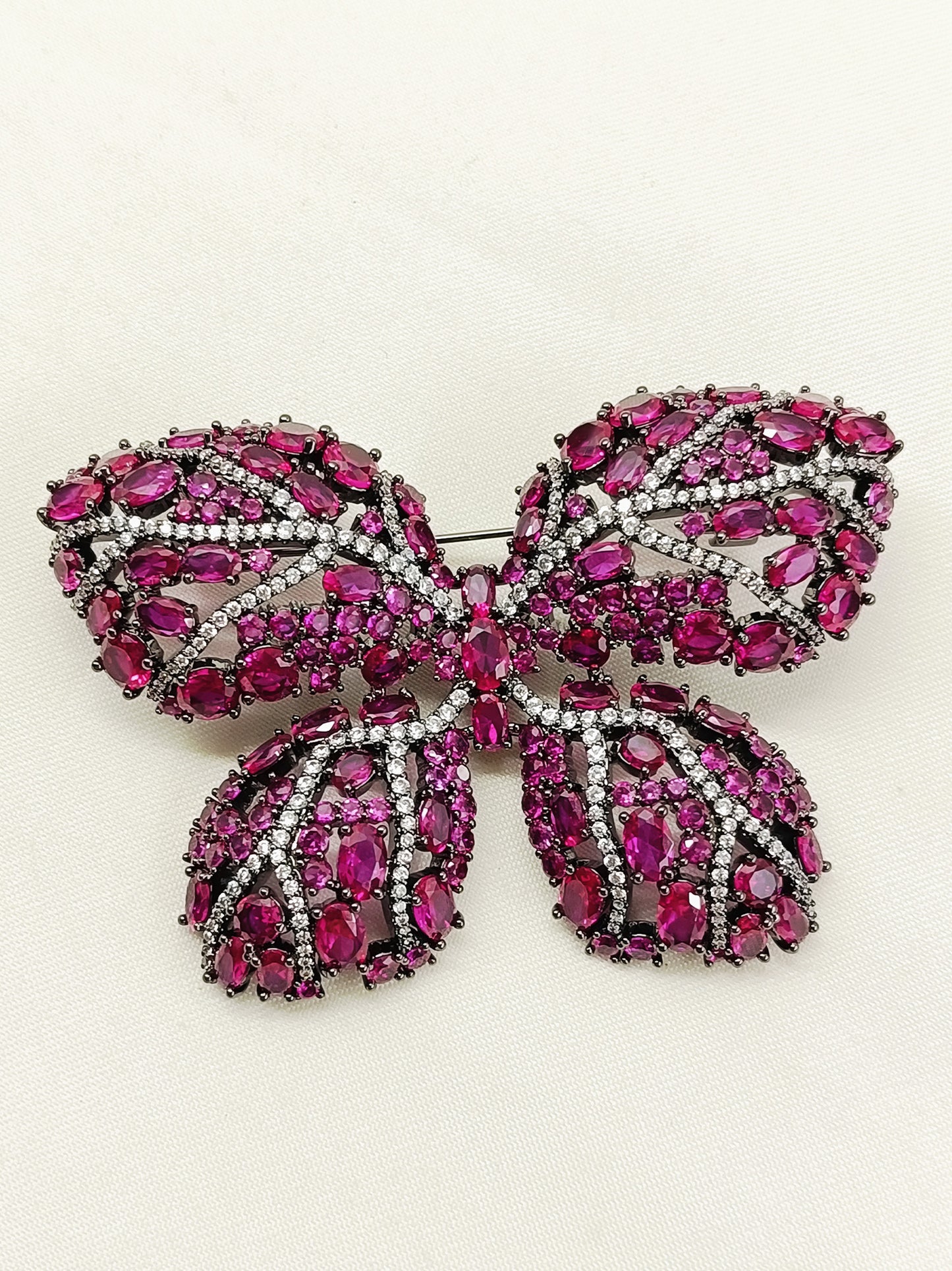 Nirbhay Ruby Butterfly Brooch