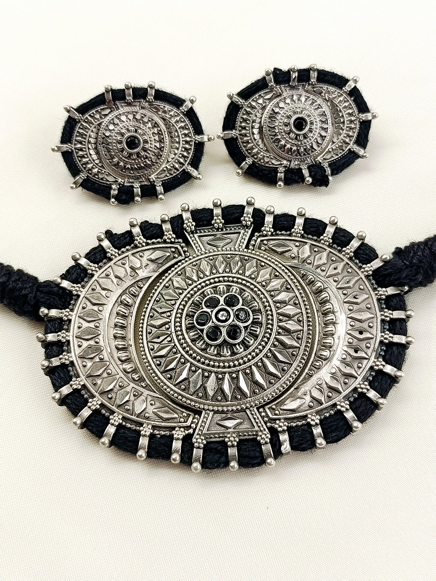 Rita Black Oxidized Choker Set
