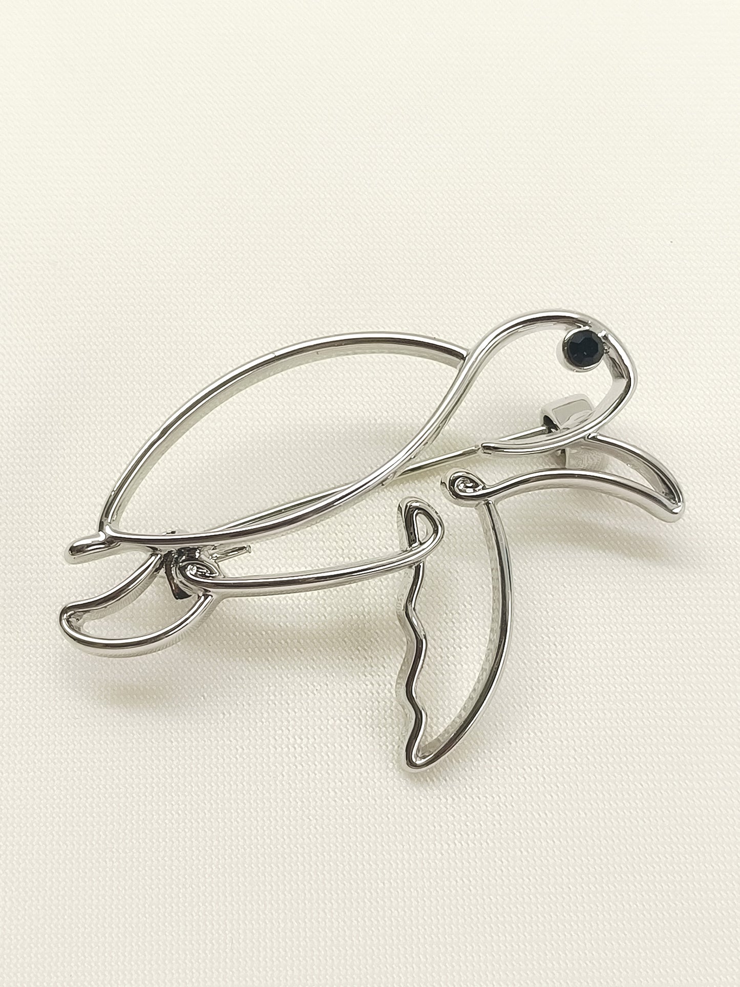 Vishali Silver Turtle Brooch