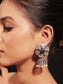 Meenal Charcoal Stone Silver Plated Boutique Jhumki