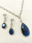 Navika Navy Blue American Diamond Necklace Set