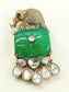 Hritik Green Elephant Brooch