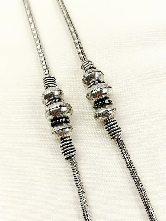 Chetna Plain Oxidized Anklets