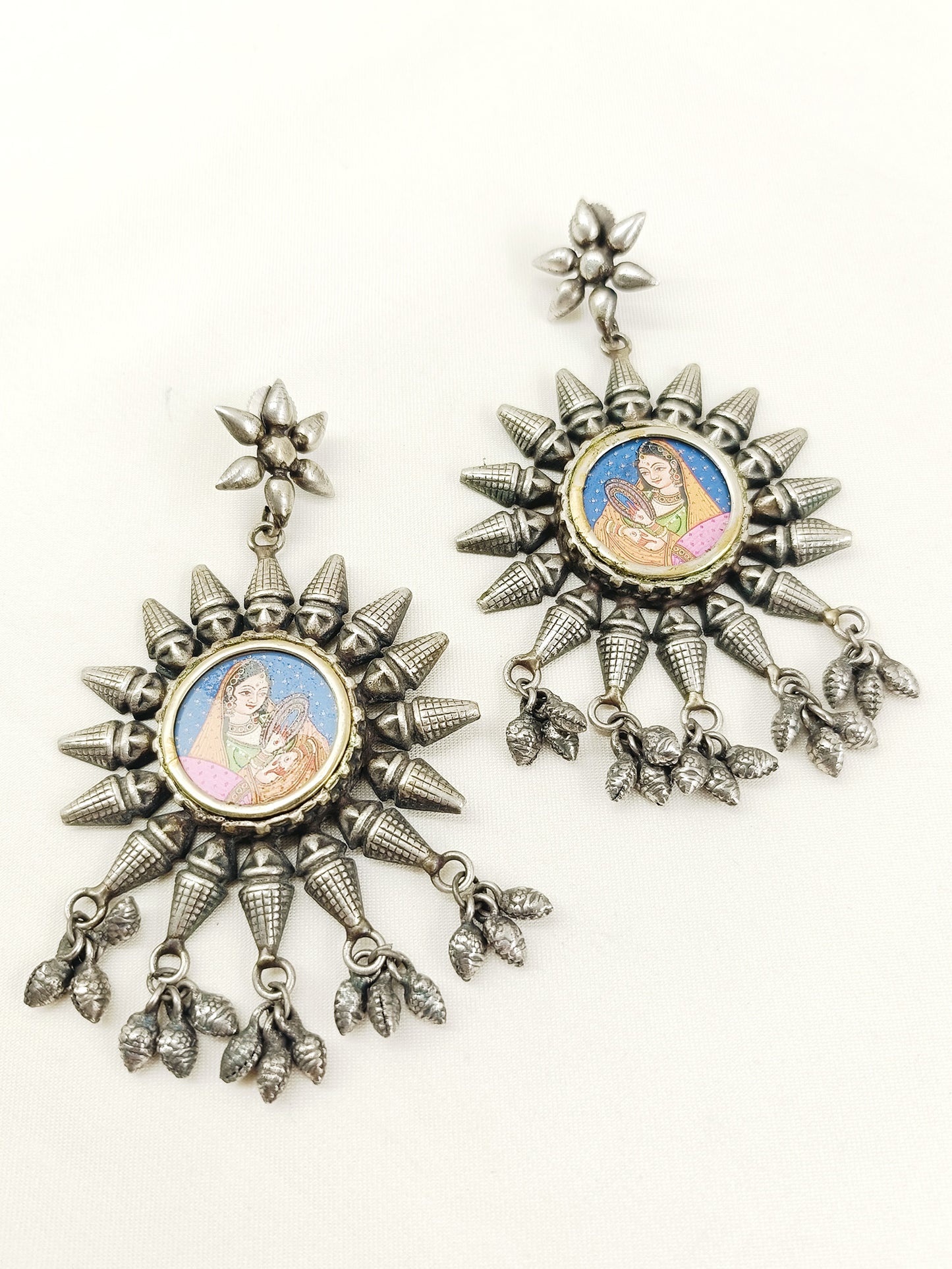 Mriganshi Multi Colour Oxidized Earring