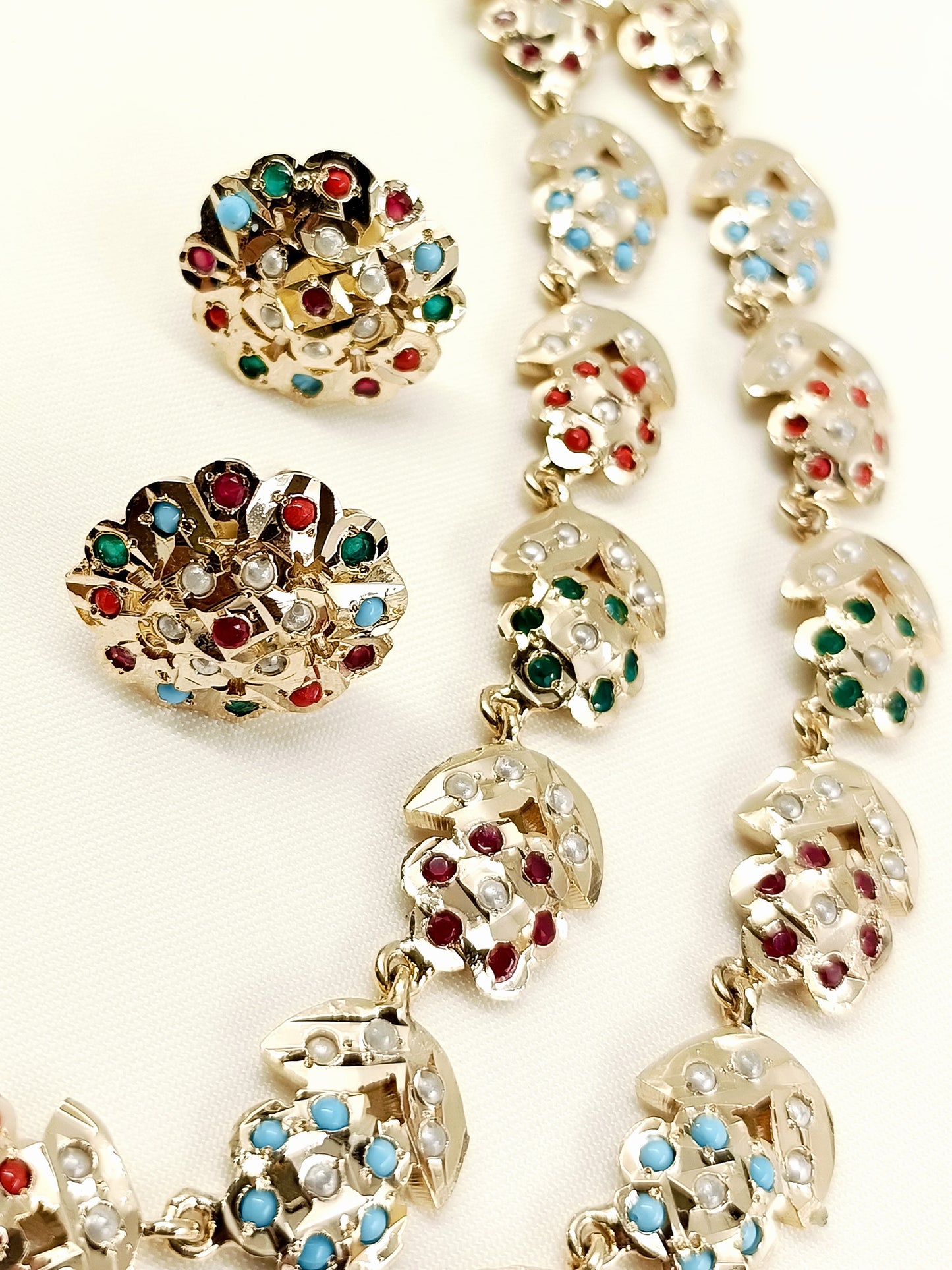 Sneha Multi Colour Jadau Necklace Set