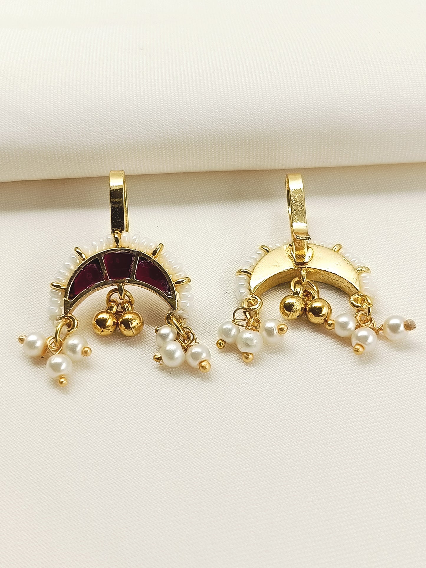 Hoor Ruby Gold Plated Kundan Ear Cuff  [ Price is for Pair ]