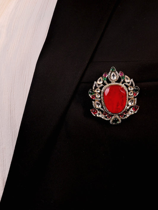 Pranit Ruby Men's Brooch