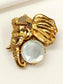 Dakshit White Elephant Men's Brooch