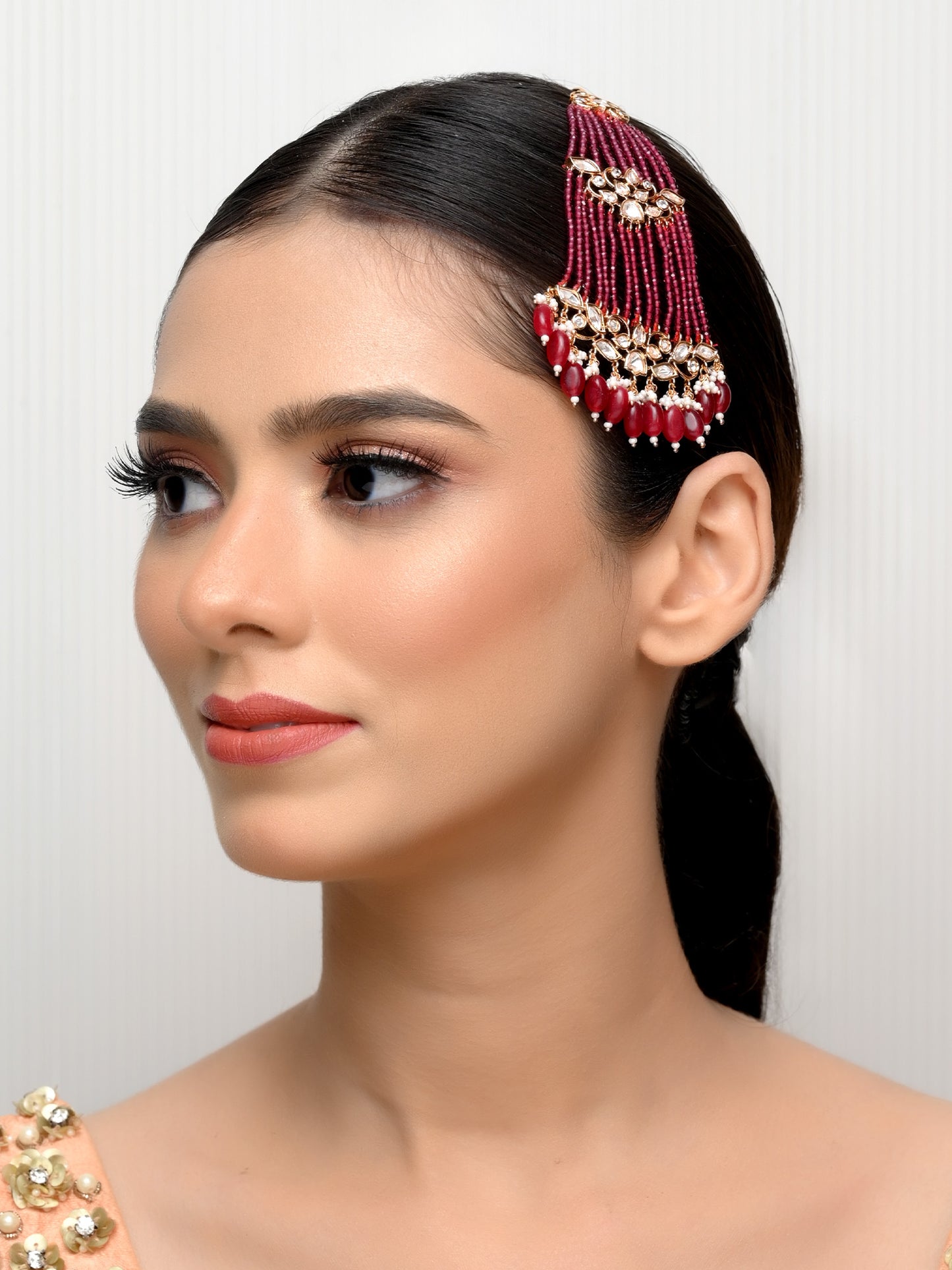 Anayra Rose Pink Kundan Passa