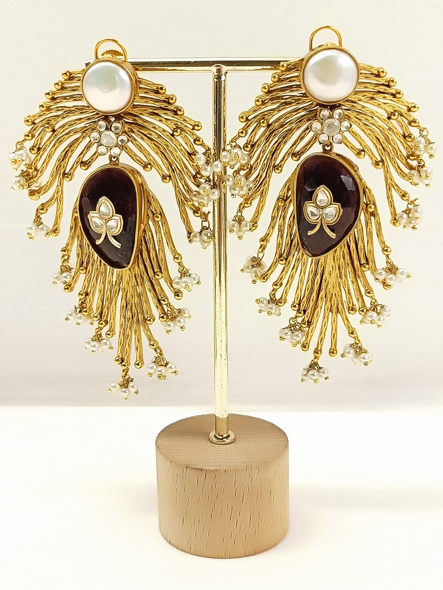 Madison Ruby Boutique Royal Feather Earrings