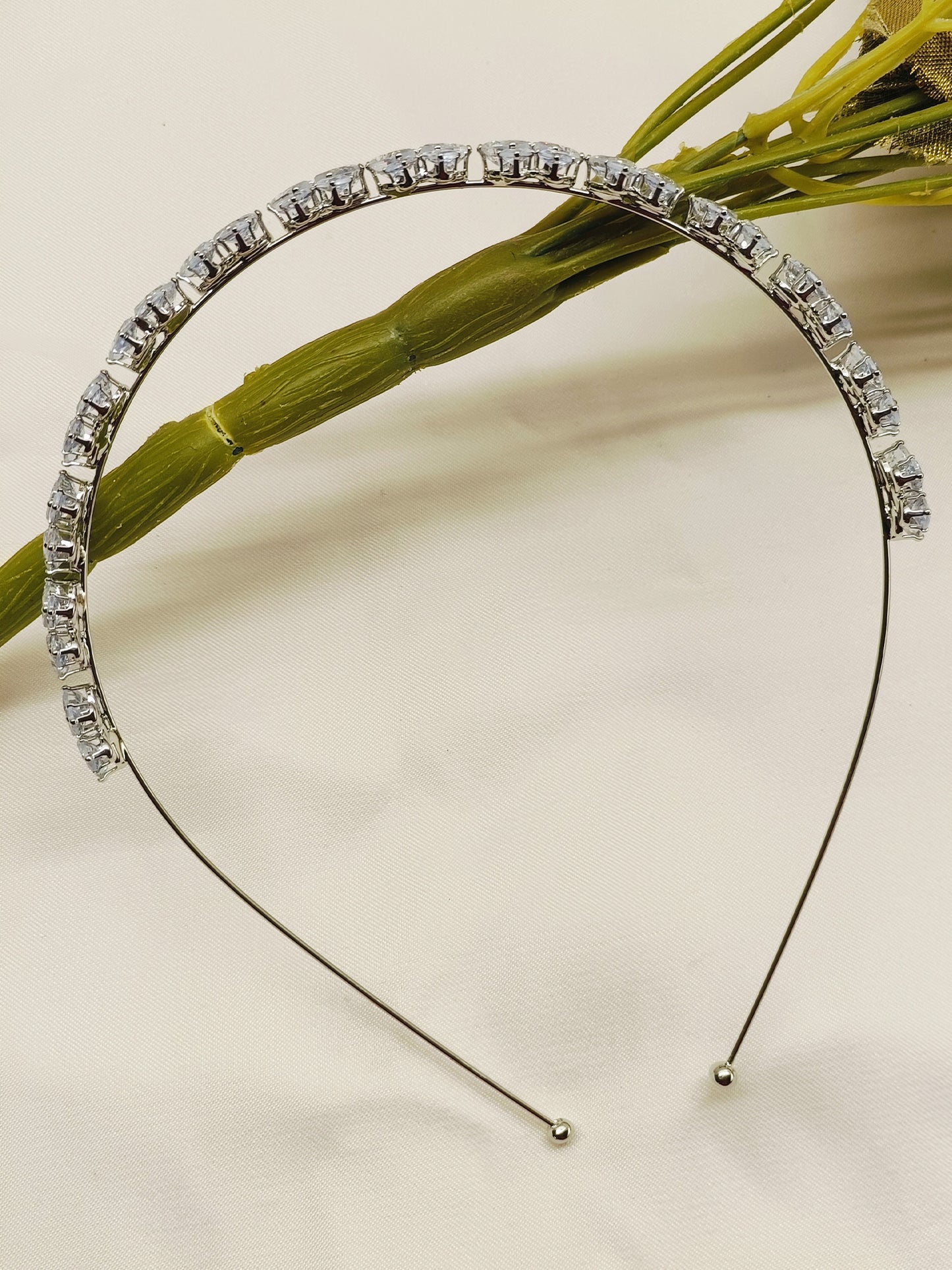 Rasam American Diamond Silver Plated Hair Band