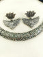 Firaki Plain Lotus Oxidized Choker Set