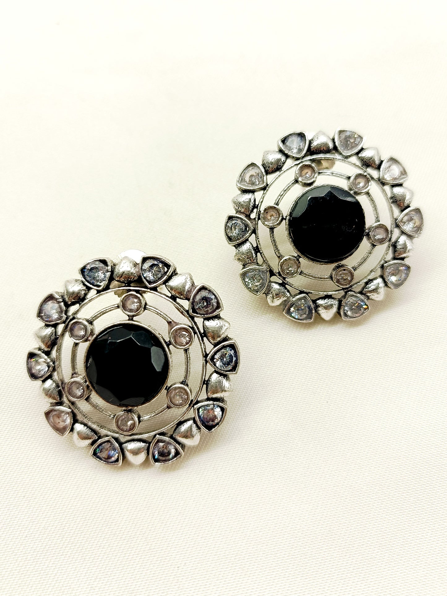 Tejo Black German Silver Oxidized Tops