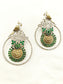 Roshu Green Bird Oxidized Earrings