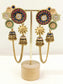 Tarasha Kashmiri Meenakari Chain Jhumka Earrings