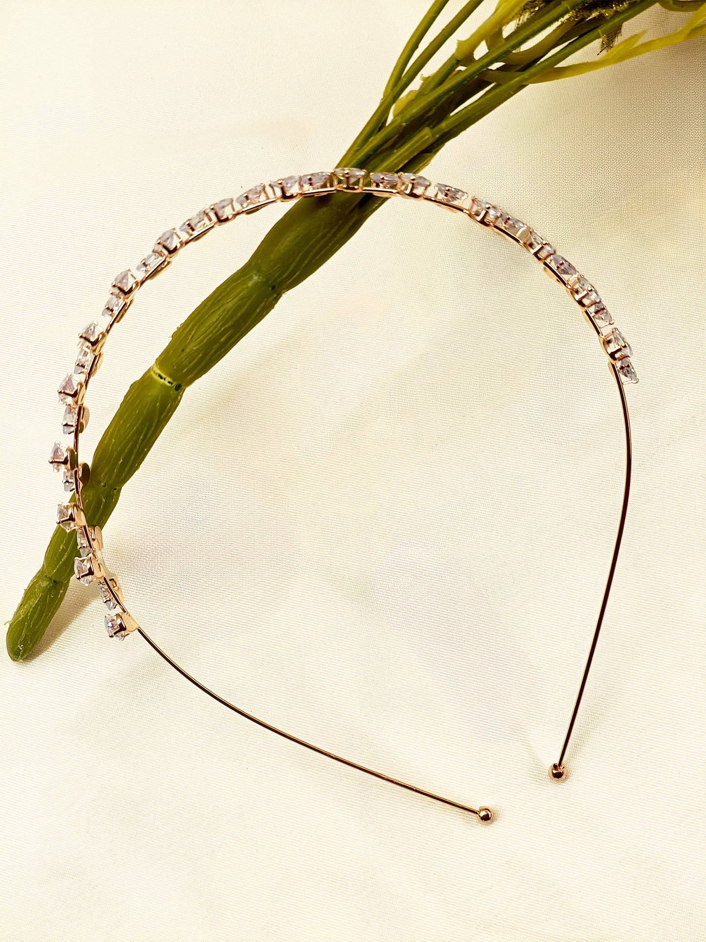 Shivika American Diamond Rose Gold Plated Hair Band