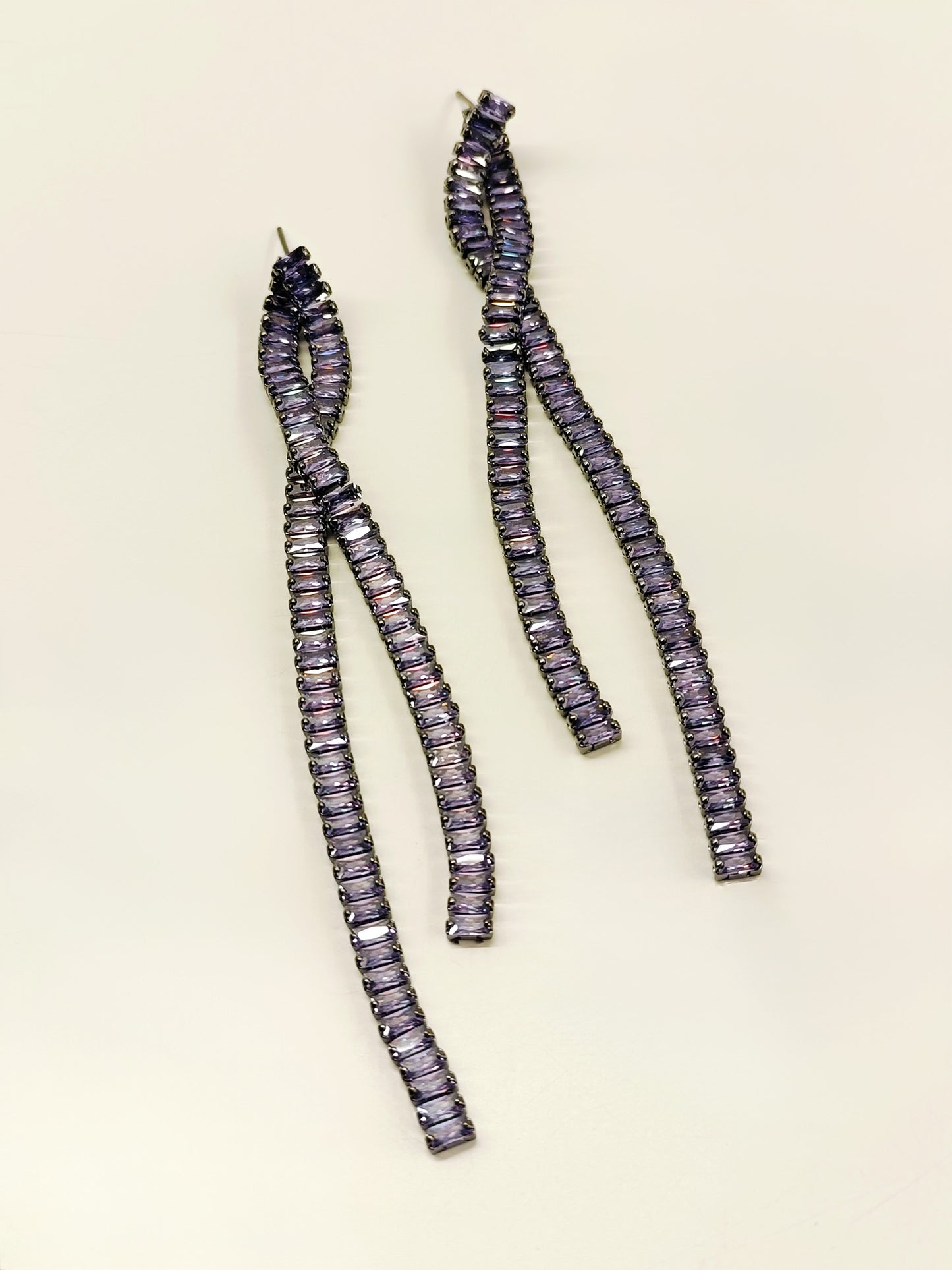 Gamya Lavender Long Victorian Earrings