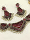 Varsha Maroon Oxidized Necklace Set