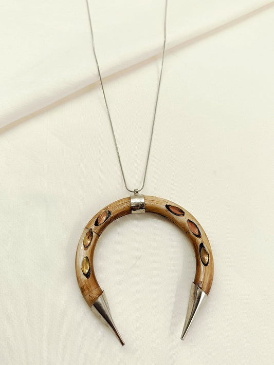 Paarvesh Brown Bone Men's Neckpiece