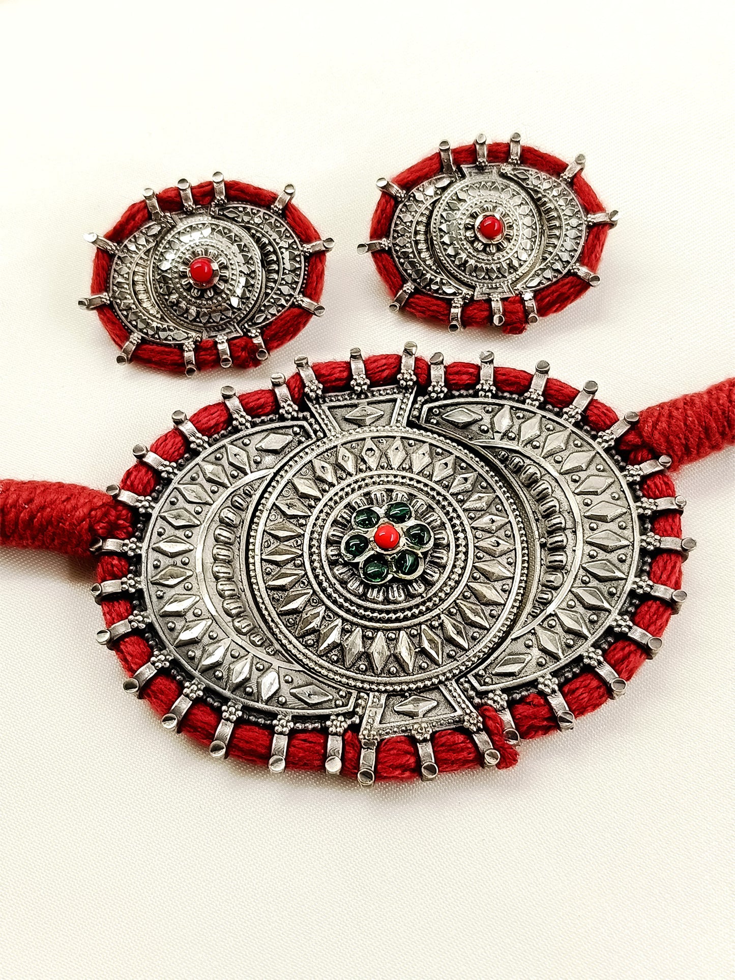 Raihana R&G Oxidized Choker Set
