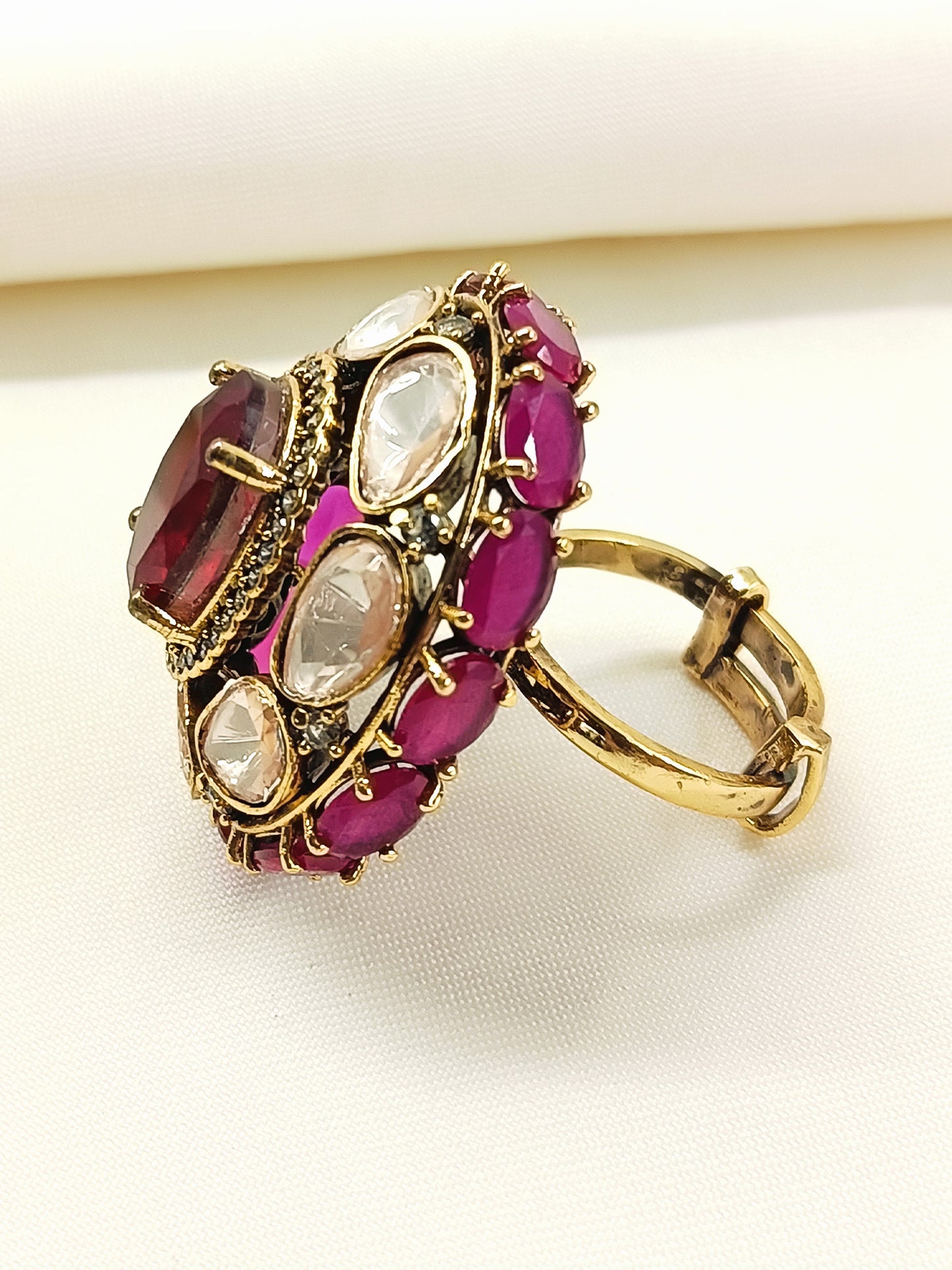 Nishika Victorian Ruby Crown Ring