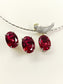 Khursheed Ruby American Diamond Pendant Set With Hasli