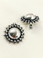Parul Silver Oxidized  Big Dome Sunburst Cuff Pair