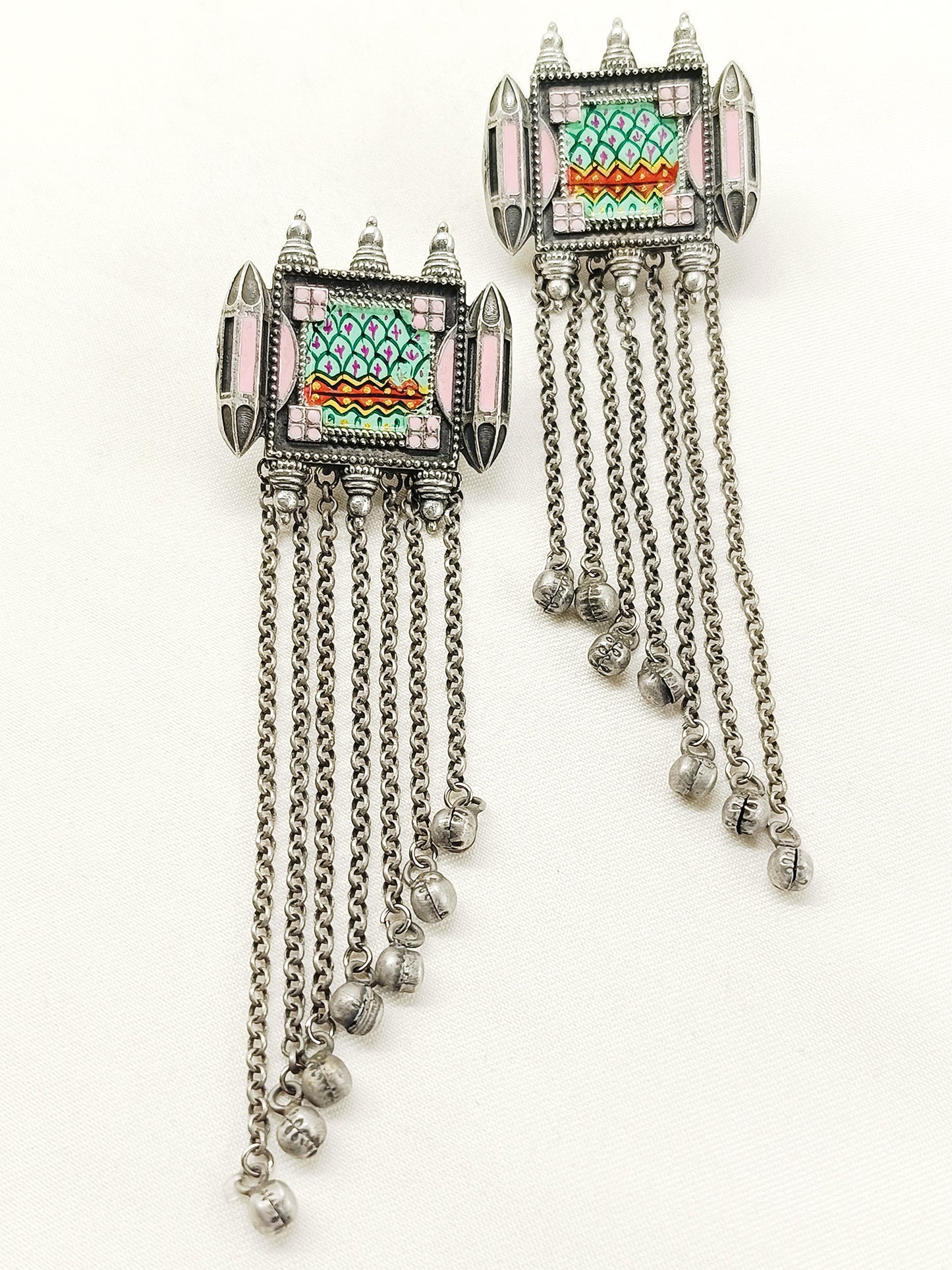 Urvita Multi Colour Oxidized Earring