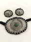 Rushali Green Oxidized Choker Set