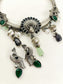 Jaanki Black Peacock Oxidized Hasli Style Necklace Set