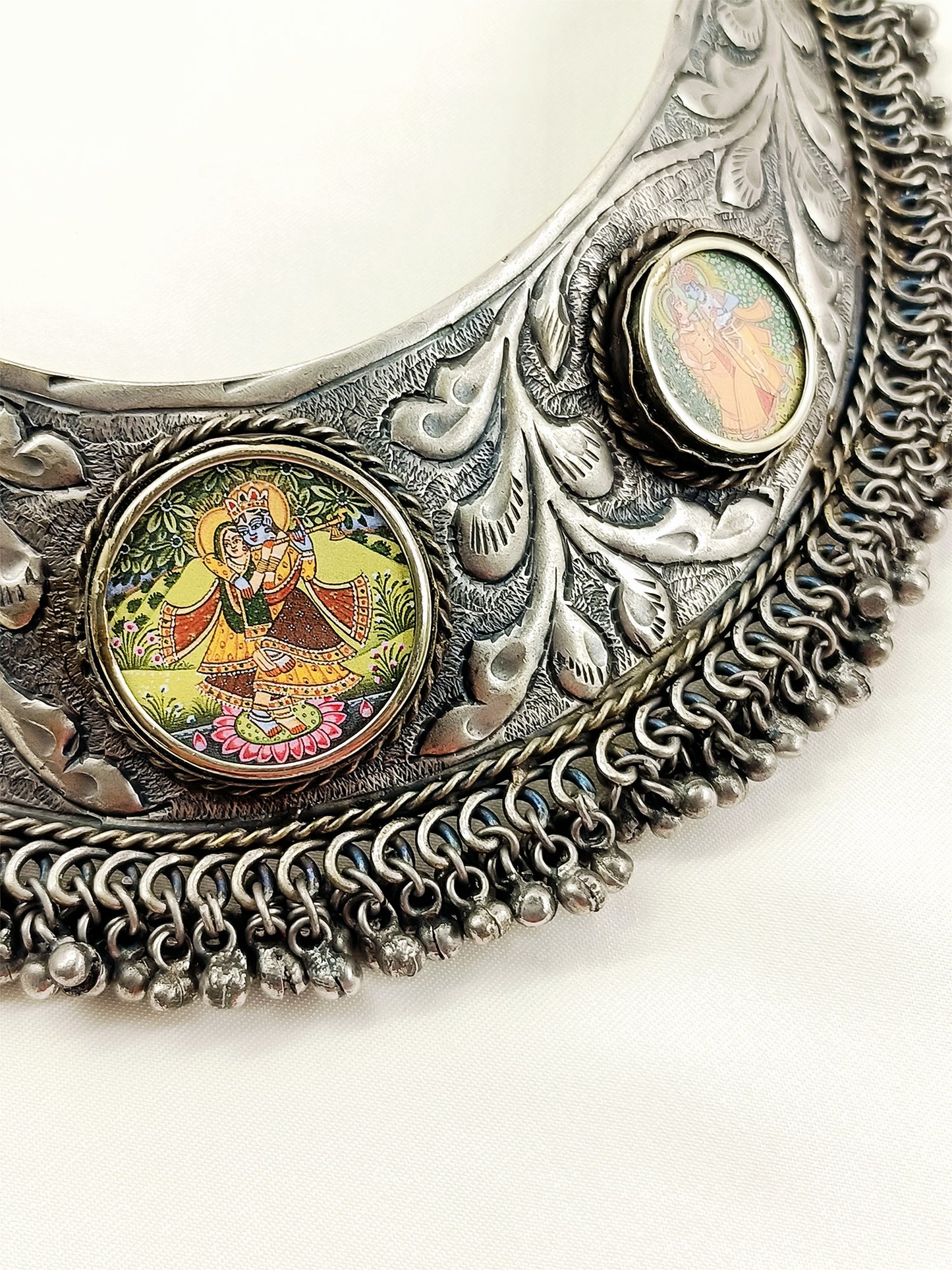 Dea Multi Colour Oxidized Radha Krishna Pichwai Neckpiece