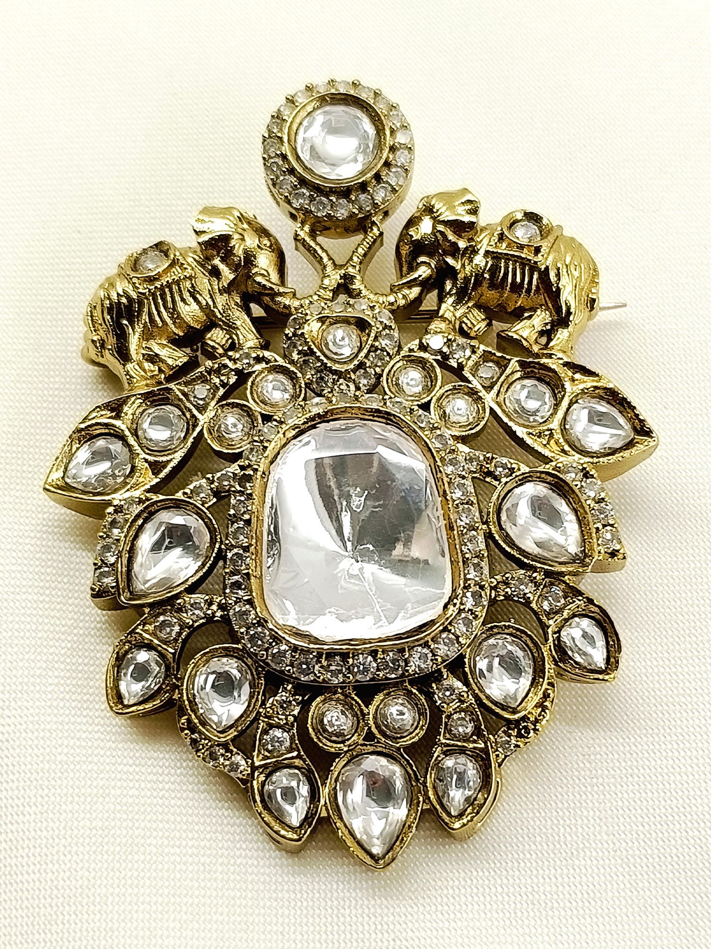 Elvian White Elephant Men's Brooch