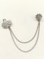 Oshin Silver Swan Brooch Pin With Chain
