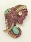 Atharv Ruby Elephant Brooch