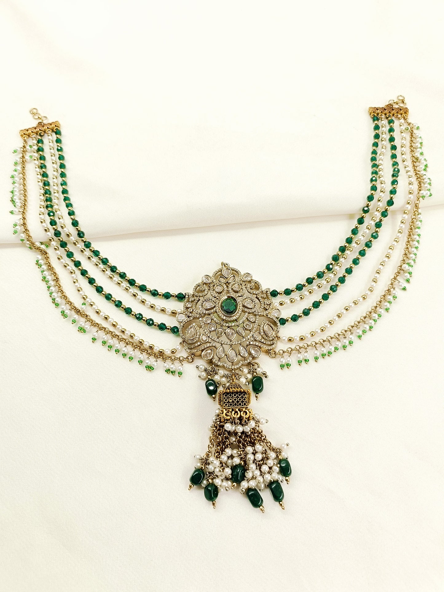 Chanchal Green Hair Brooch