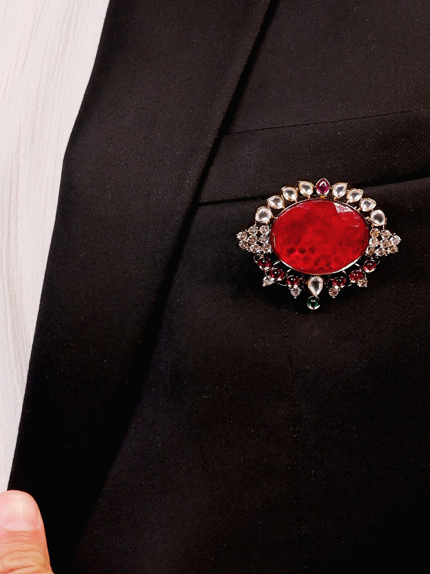 Maanas Ruby Men's Brooch