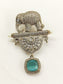 Rajavar Mint Green Elephant Brooch