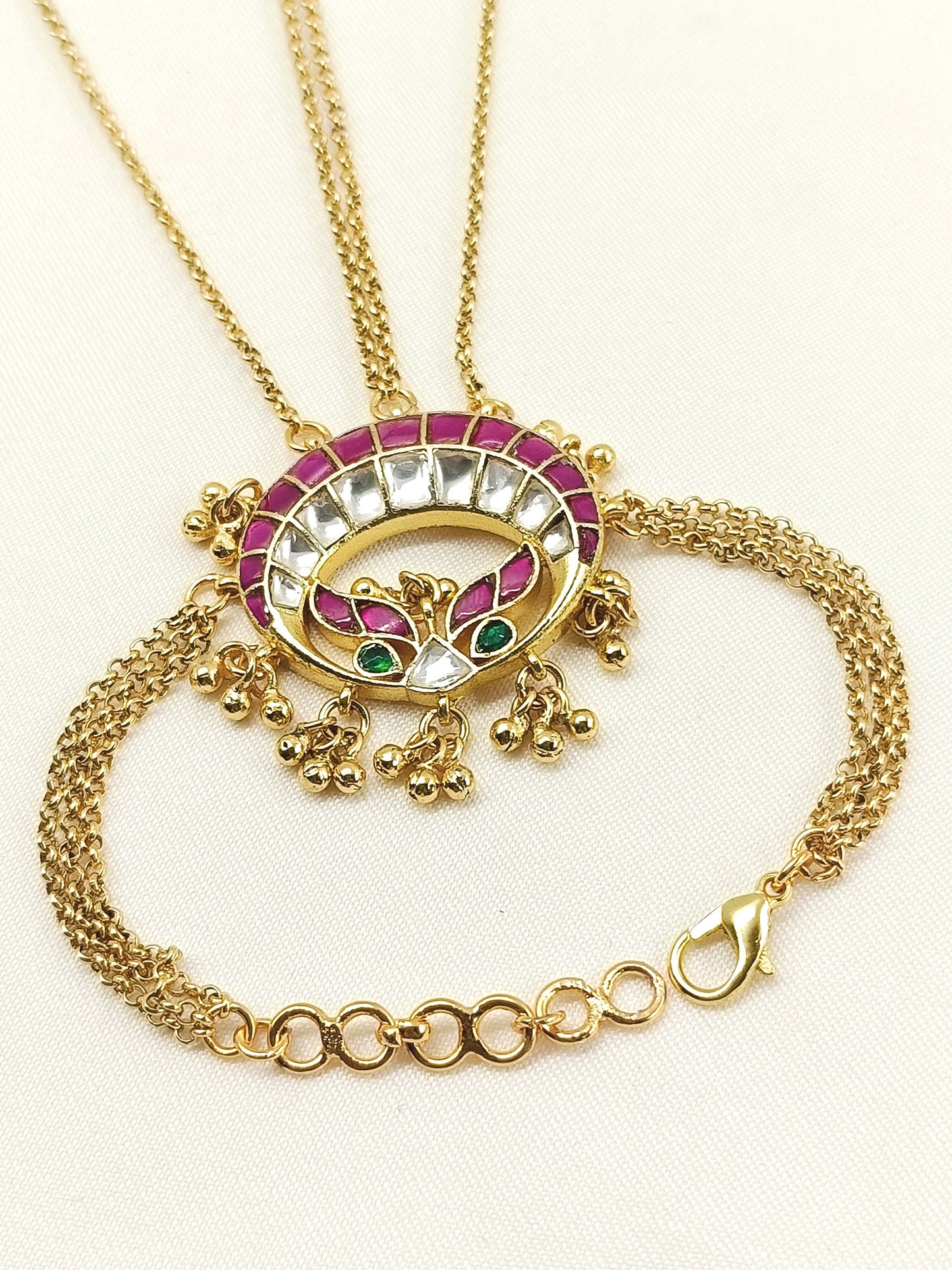 Vaishnavi White Kundan Hathphool [Price Is For Single Piece}