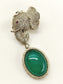 Krishnkumar Green Elephant Brooch