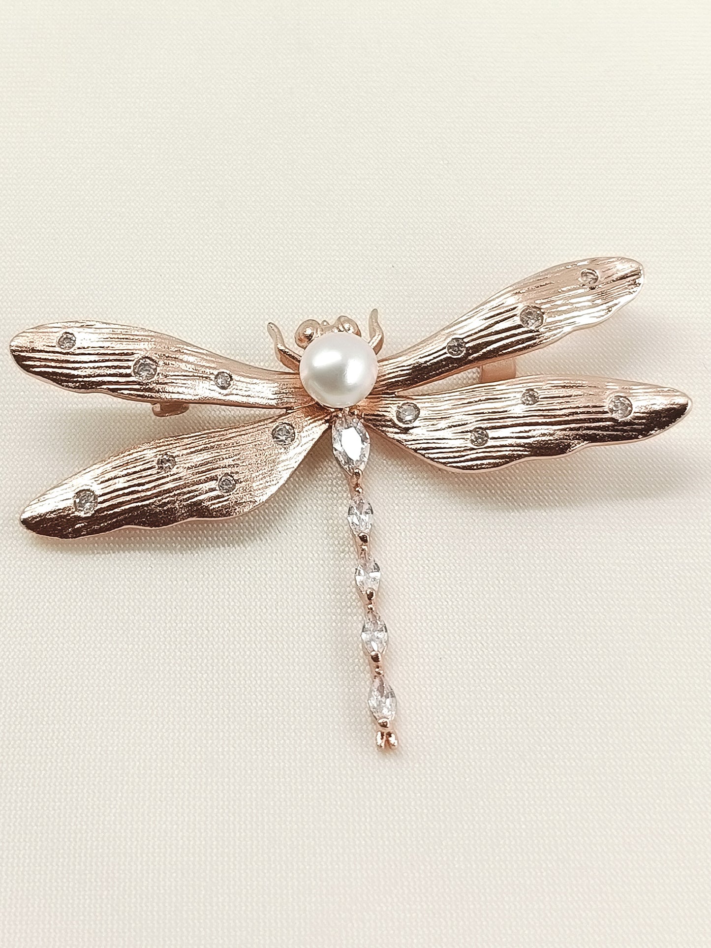 Raavi Rose Gold Dragonfly Brooch