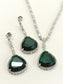 Ramiza Green American Diamond Necklace Set