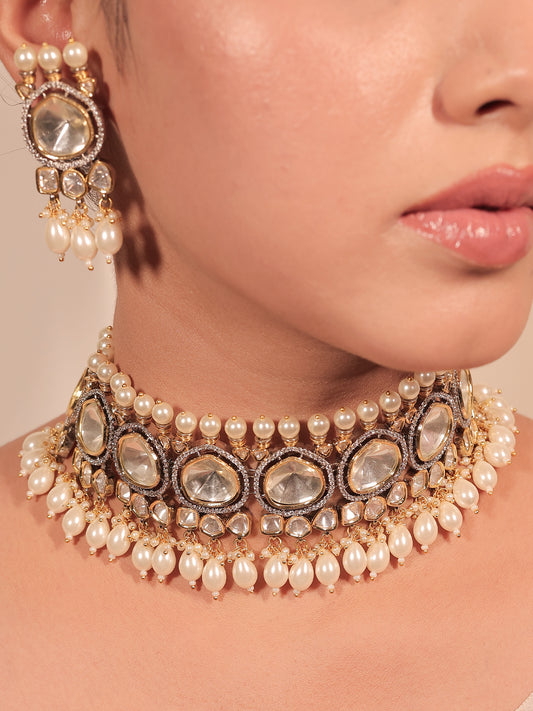 Mahira White Victorian Necklace Set
