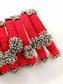 Menna Red Fabric Bangles with Ghungroo
