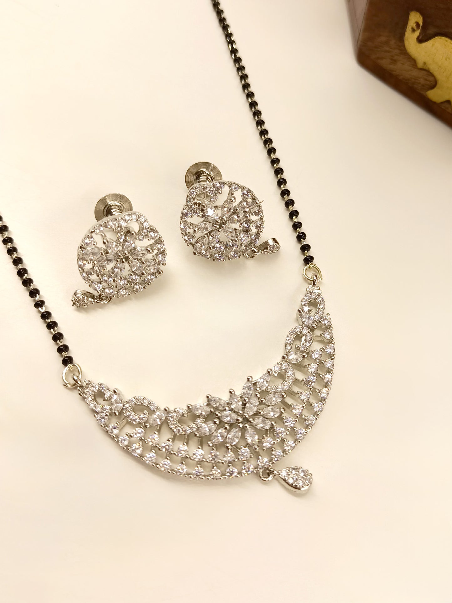 Swaragini White American Diamond Mangalsutra