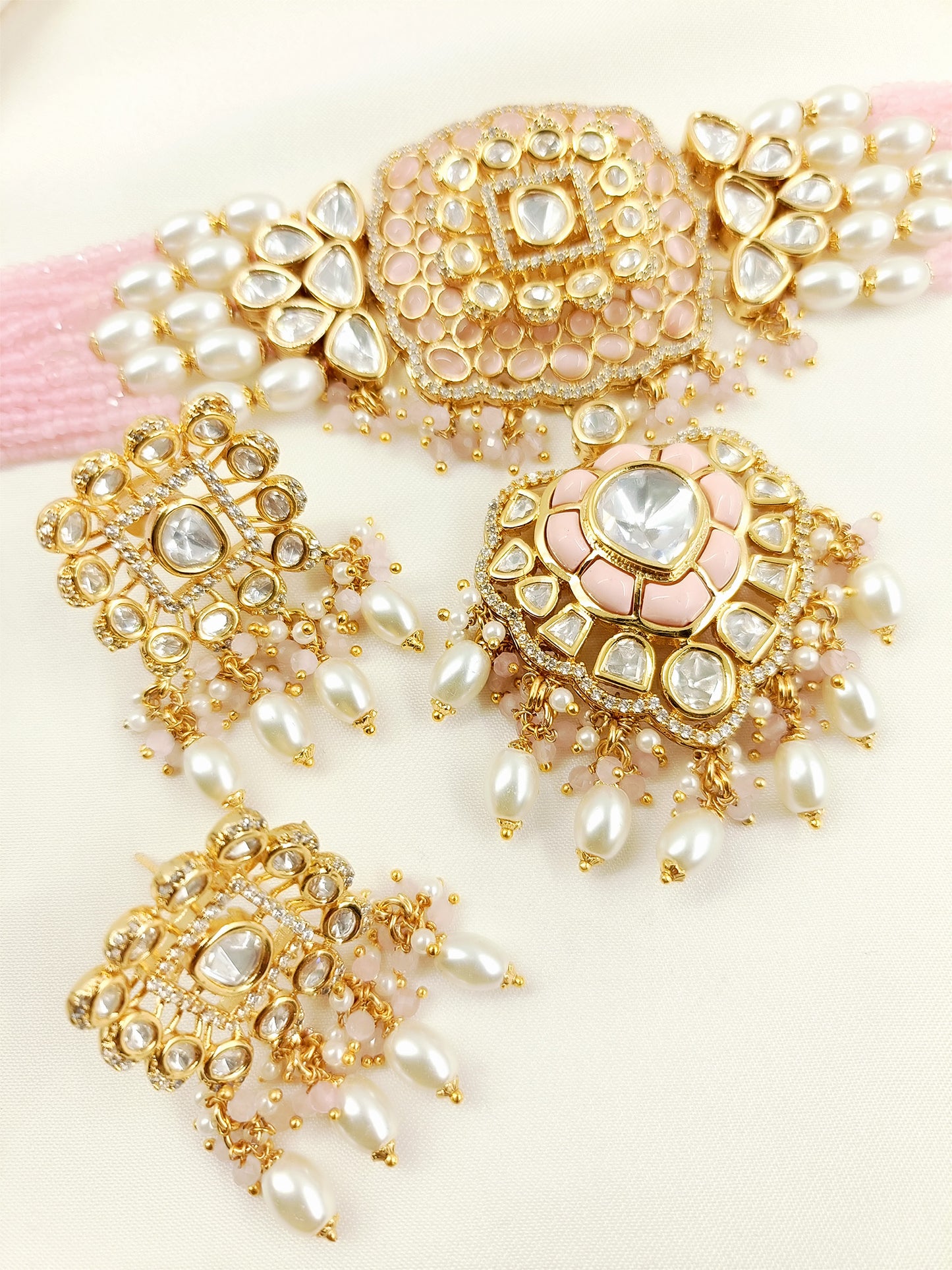 Zareen Baby Pink Kundan Choker
