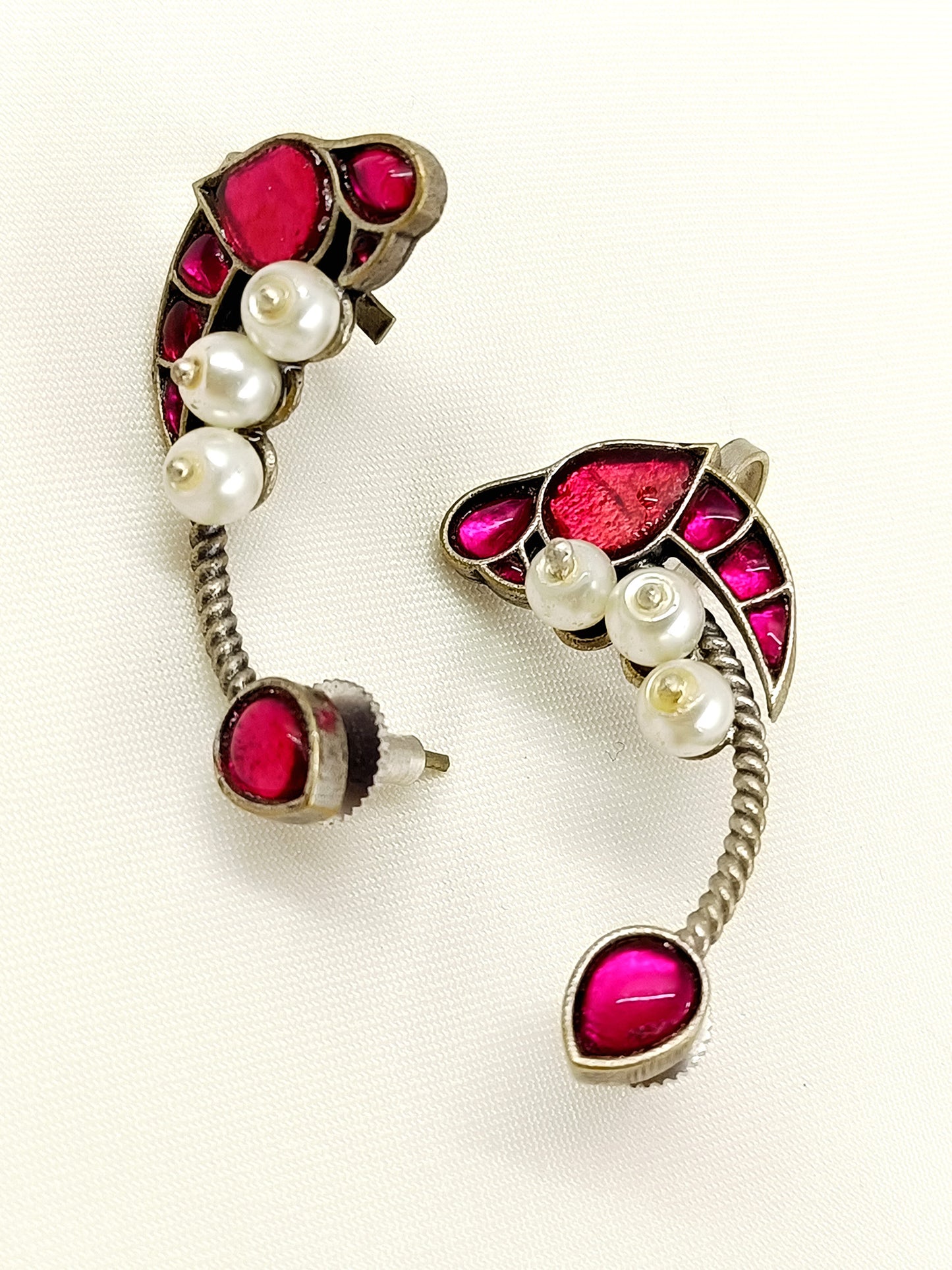 Chaitrali Majenta Oxidized Earrings