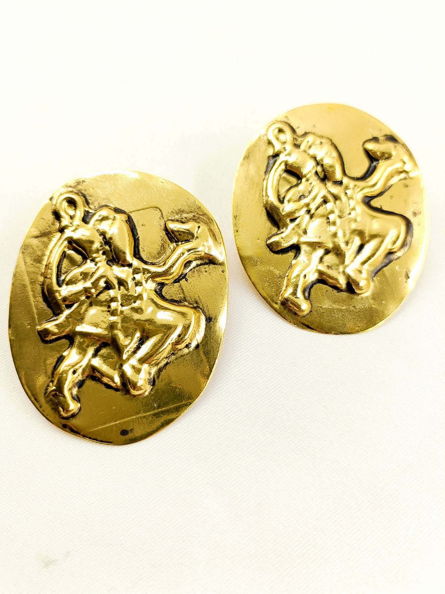 Omrit Golden Hanuman Ji Tribal Men's Earring